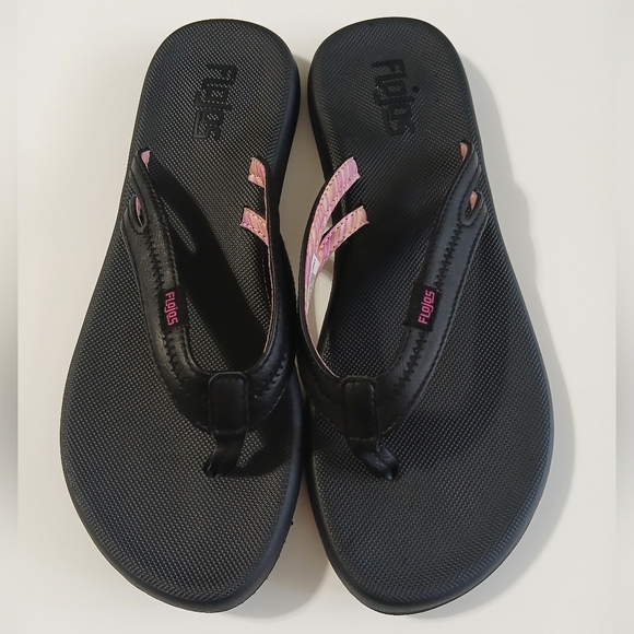 Flojos Shoes - Flojos Black and Pink Women's Sandals